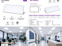 16 x led paneel 24w – 6400k koud wit - 595x295mm – ip20 – zodiac-24 - afbeelding 5 van  5