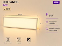 16 x led paneel 36w – 3000k warm wit - 1195x295mm – ip20 – zodiac-36 - afbeelding 1 van  5