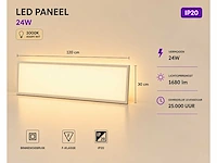 16 x led paneel 36w – 3000k warm wit - 1195x295mm – ip20 – zodiac-36