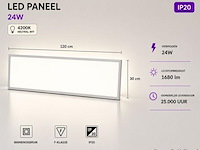16 x led paneel 36w – 4200k neutraal wit - 1195x295mm – ip20 – zodiac-36 - afbeelding 1 van  5