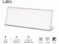16 x led paneel 36w – 4200k neutraal wit - 1195x295mm – ip20 – zodiac-36 - afbeelding 2 van  5