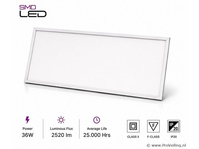 16 x led paneel 36w – 6400k koud wit - 1195x295mm – ip20 – zodiac-36 - afbeelding 2 van  5