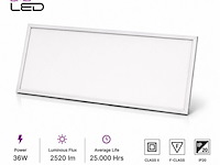 16 x led paneel 36w – 6400k koud wit - 1195x295mm – ip20 – zodiac-36 - afbeelding 2 van  5