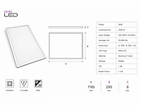 16 x led paneel 36w – 6400k koud wit - 1195x295mm – ip20 – zodiac-36 - afbeelding 4 van  5