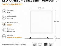 16 x led paneel 45w – 3000k warm wit - 595x595mm – ip20 – galaksi - afbeelding 4 van  5