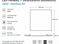 16 x led paneel 45w – 4200k neutraal wit - 595x595mm – ip20 – galaksi - afbeelding 4 van  5