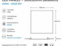 16 x led paneel 45w – 6400k koud wit - 595x595mm – ip20 – galaksi - afbeelding 4 van  5