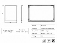 16 x opbouw frame voor led paneel – 1200x300mm – ip20 – frame-30120 - afbeelding 4 van  5