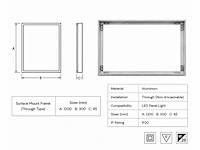 16 x opbouw frame voor led paneel – 1200x300mm – ip20 – frame-30120 - afbeelding 4 van  5