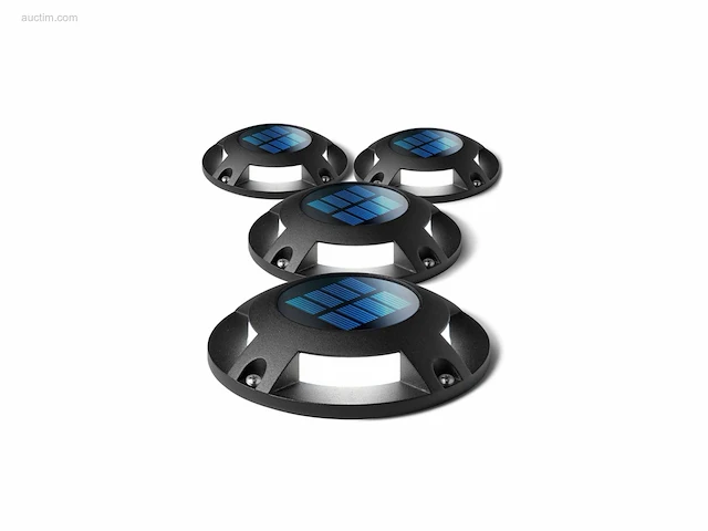 16 x solar 4 lichts led grond spot zwart - afbeelding 1 van  8