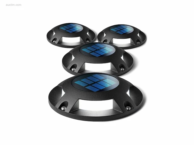 16 x solar 4 lichts led grond spot zwart - afbeelding 1 van  9