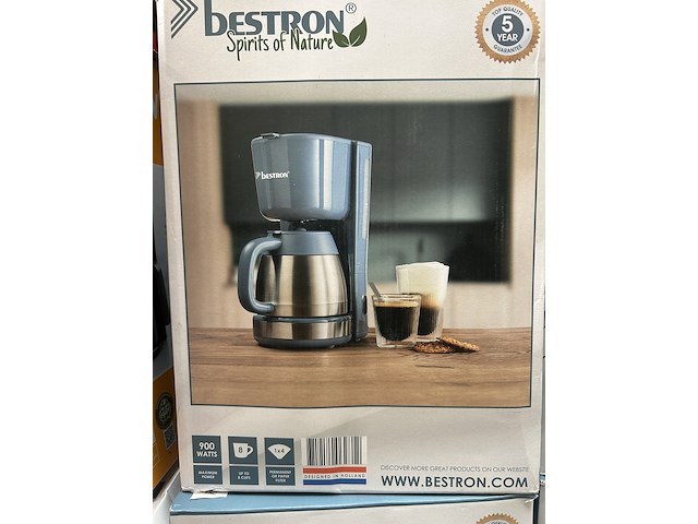 16x koffiezetapparaat met thermoskan bestron, spirits of nature acm100spnb - afbeelding 3 van  4