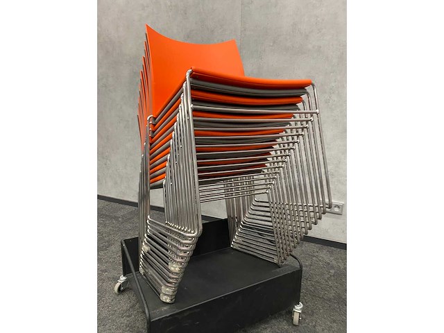 16x nestelbare kantinestoel met trolley - afbeelding 4 van  9