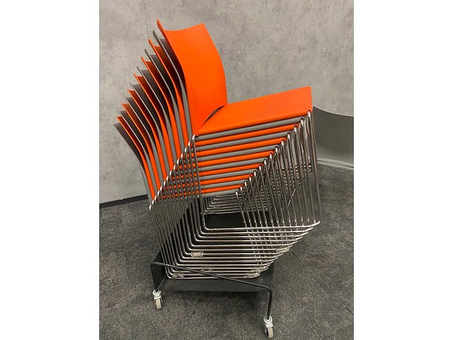 16x nestelbare kantinestoel met trolley - afbeelding 5 van  9