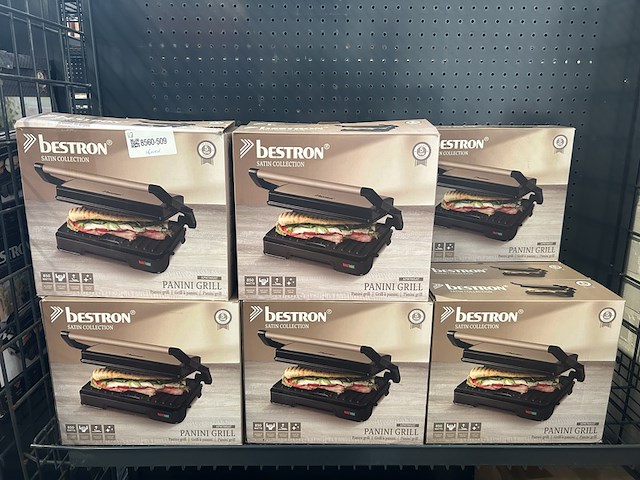 16x panini grill bestron, satin collection apm700sat - afbeelding 1 van  4