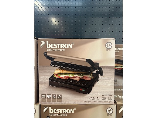 16x panini grill bestron, satin collection apm700sat - afbeelding 2 van  4