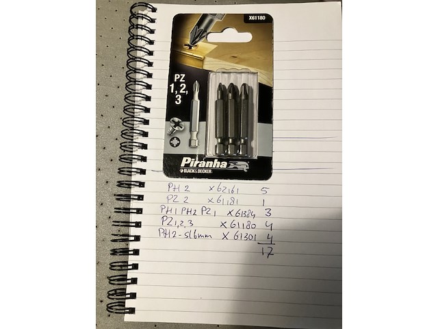 17 x piranha bitsetjes lange schacht, zie foto voor specificatie - afbeelding 8 van  11