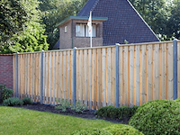 17,2 m1 hout-beton schutting, grenen groen geïmpregneerd