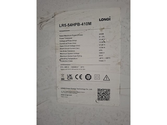 17x zonnepaneel longi, lr5-54hpb-410m - afbeelding 3 van  4