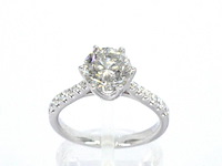 18 carat witgouden ring met een grote diamant van 2.00 carat - afbeelding 1 van  9