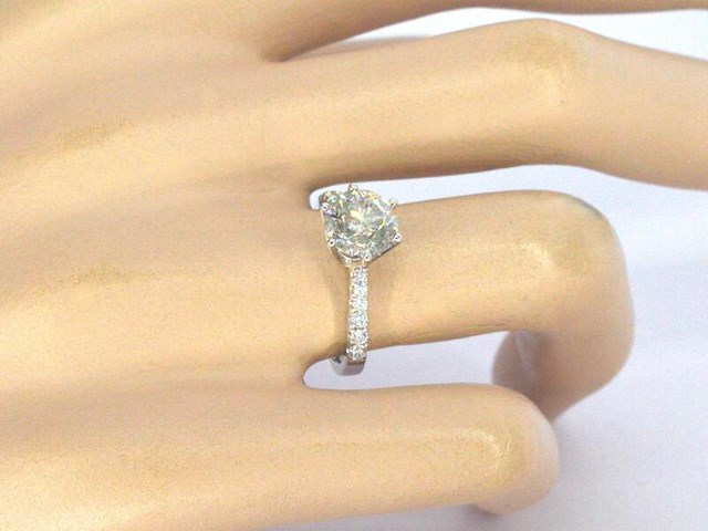 18 carat witgouden ring met een grote diamant van 2.00 carat - afbeelding 2 van  9