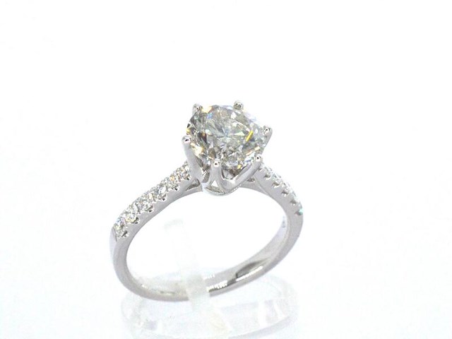 18 carat witgouden ring met een grote diamant van 2.00 carat - afbeelding 3 van  9