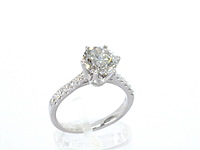 18 carat witgouden ring met een grote diamant van 2.00 carat - afbeelding 3 van  9