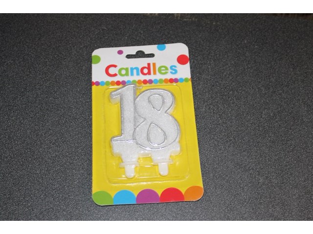 18 jarige feest kaars 1x in ds y - afbeelding 2 van  3