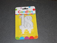 18 jarige feest kaars 1x in ds y - afbeelding 2 van  3