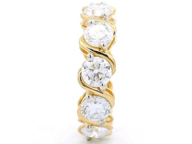 18 karaat geelgouden eeuwigheids ring met 3,15 ct. diamant - afbeelding 1 van  6