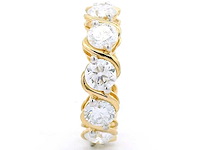 18 karaat geelgouden eeuwigheids ring met 3,15 ct. diamant - afbeelding 1 van  6