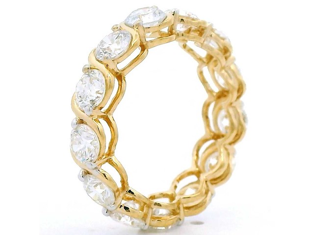 18 karaat geelgouden eeuwigheids ring met 3,15 ct. diamant - afbeelding 4 van  6