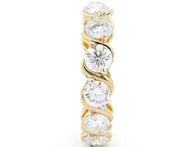 18 karaat geelgouden eeuwigheids ring met 3,15 ct. diamant - afbeelding 6 van  6