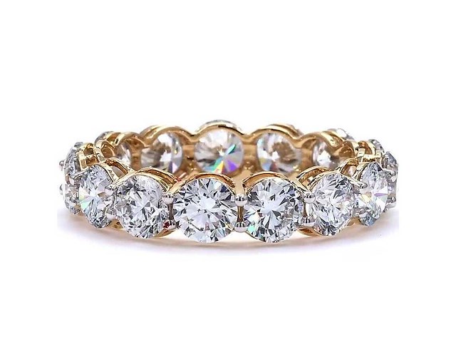 18 karaat geelgouden eeuwigheidsring met 5,05 ct. diamant - afbeelding 6 van  7