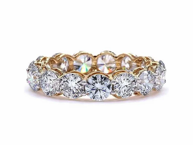 18 karaat geelgouden eeuwigheidsring met 5,05 ct. diamant - afbeelding 6 van  7