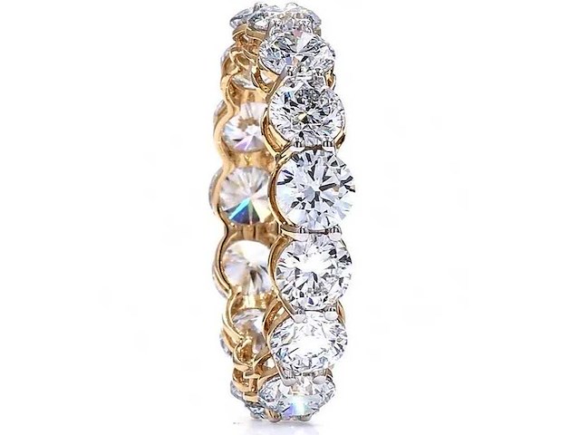 18 karaat geelgouden eeuwigheidsring met 5,05 ct. diamant - afbeelding 3 van  7