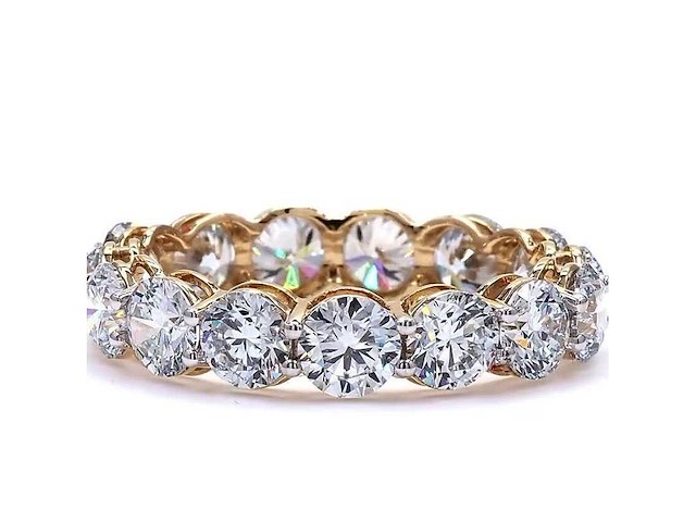 18 karaat geelgouden eeuwigheidsring met 5,05 ct. diamant - afbeelding 4 van  7