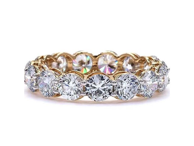 18 karaat geelgouden eeuwigheidsring met 5,05 ct. diamant - afbeelding 5 van  7