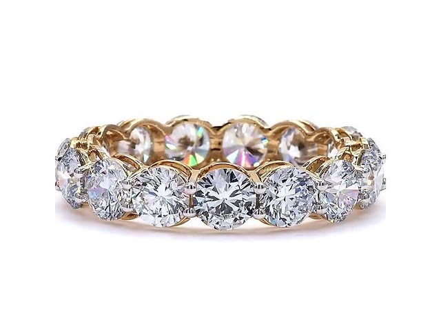 18 karaat geelgouden eeuwigheidsring met 7,03 ct. diamant - afbeelding 1 van  5