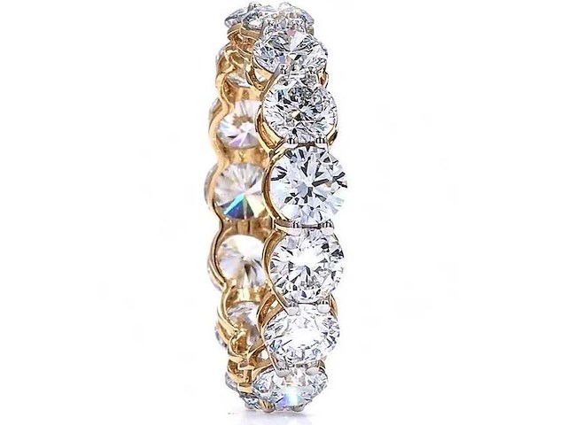 18 karaat geelgouden eeuwigheidsring met 7,03 ct. diamant - afbeelding 3 van  5