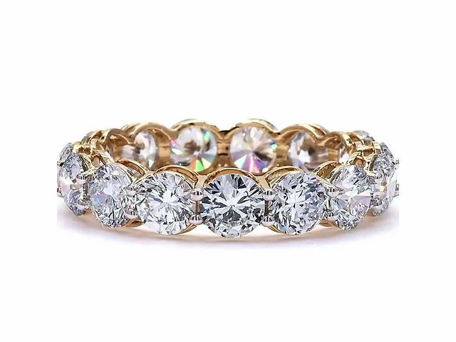 18 karaat geelgouden eeuwigheidsring met 7,03 ct. diamant - afbeelding 1 van  5