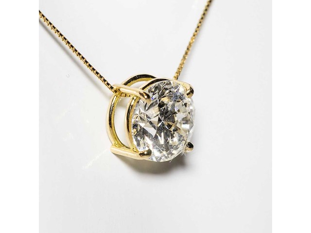 18 karaat geelgouden ketting met 3,00 ct. diamant - afbeelding 2 van  11