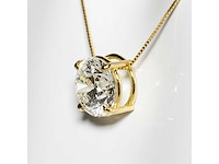 18 karaat geelgouden ketting met 3,00 ct. diamant - afbeelding 3 van  11