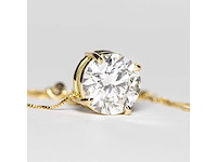 18 karaat geelgouden ketting met 3,00 ct. diamant - afbeelding 9 van  11