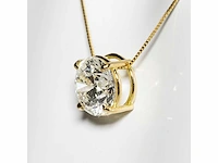 18 karaat geelgouden ketting met 3,00 ct. diamant - afbeelding 2 van  10