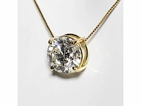 18 karaat geelgouden ketting met 3,00 ct. diamant