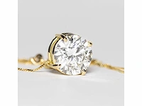 18 karaat geelgouden ketting met 3,00 ct. diamant - afbeelding 7 van  10