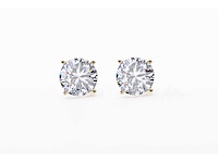 18 karaat geelgouden oorstekers met 4,06 crt. diamant - afbeelding 1 van  7