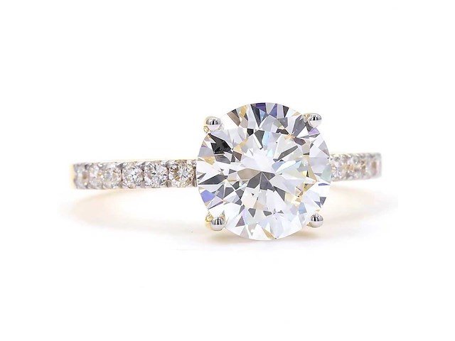 18 karaat geelgouden ring met 2,32 ct. diamant - afbeelding 8 van  9