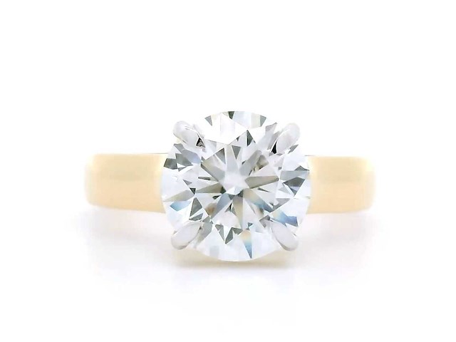 18 karaat geelgouden ring met 3,02 crt. diamant - afbeelding 4 van  4